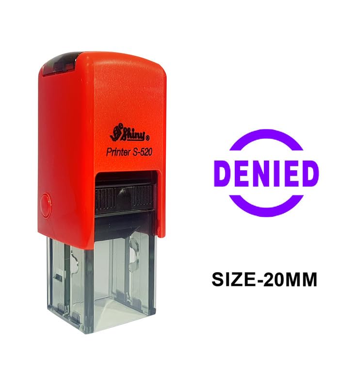 MeetYouAffection Shiny S-520 "Denied"Design 1 Round Self Inking Kids Teacher Stamp Personalized Custom Shiny 20mm Rubber Mini Stamp