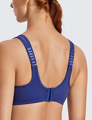 Image of SYROKAN Women's Max Control Underwire Sports Bra High Impact Plus Size with Adjustable Straps Unlined Bra