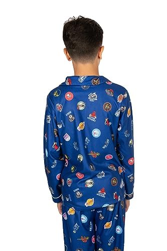 Image of Ultra Game Youth NBA Official 2-Piece Super Soft Button Down Pajamas Set