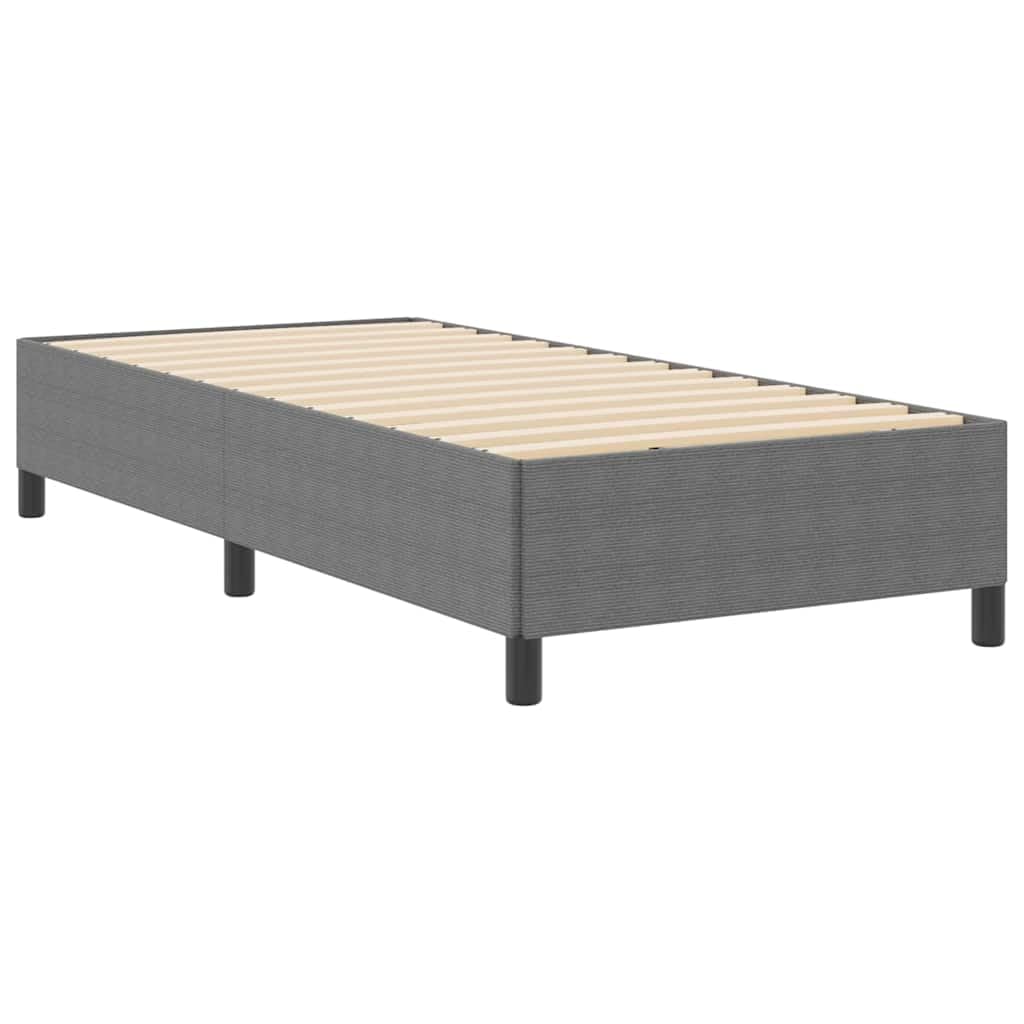 Nowoczesne drewniane łóżko tapicerowane Box Spring Jasnoszary 100x200 cm