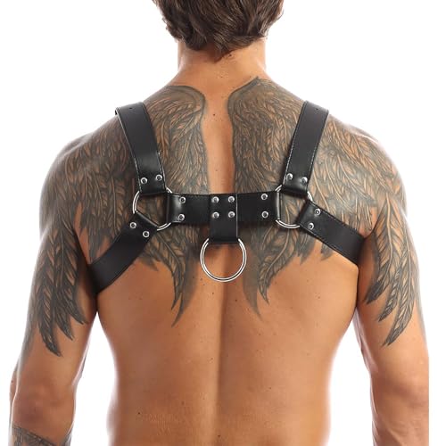 Men's Chest Belt Corset Faux Simulated Leather Chest Chain Adjustable Erotic Shoulder Straps Sexy Punk Body Chain Jewelry Carnival Kit Rave Masquerade Club Roleplay4