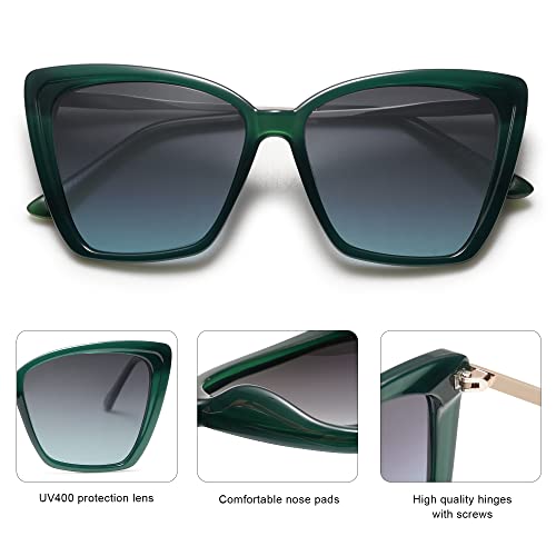 SOJOS Trendy Polarized Sunglasses For Women Retro Womens Oversized Square Cat Eye Sun Glasses UV Protection SJ2206 - Image 6
