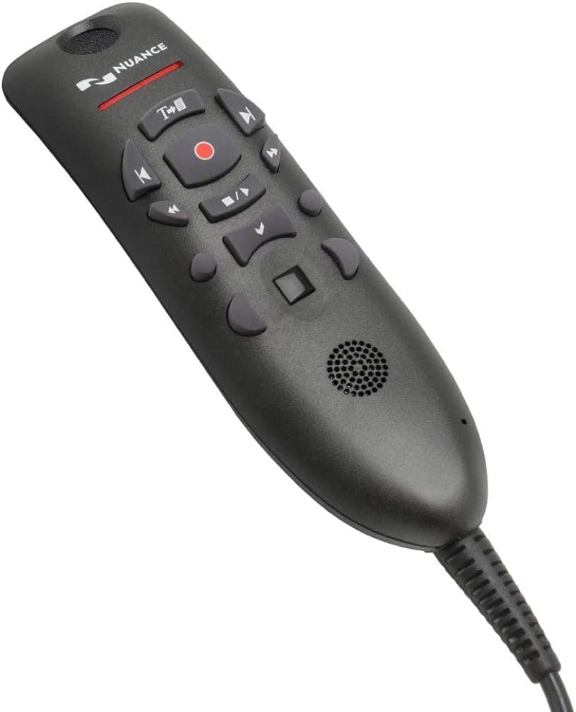 Nuance PowerMic III Microphone for Dragon (Non-Healthcare), 9 Ft Cord, Dictate Documents and Control your PC – all by Voice, [PC Disc]