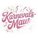Spreadshirt Karnevalsmaus Karneval Sticker Aufkleber, 10 x 10 cm, Transparent glänzend