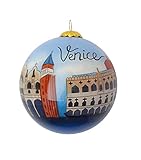 Hand Painted Glass Christmas Ornament - Venice