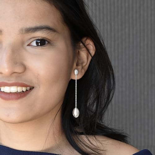 Image of OVANA 92.5 Sterling Silver Handmade Earrings | 925 Hallmarked | Classy and Beautiful | Elegant Design | Gift for Women and Girls | Gift For Her