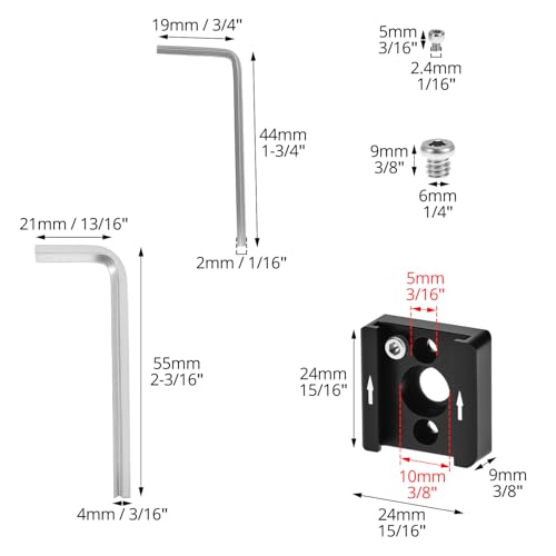 QWORK® 2er Pack Cold Shoe Adapter Mount 1/4 Gewinde für DSLR Kamerakäfig, LED Licht, Monitor Camcorder, Flash