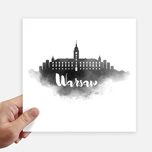 Stickers Varsovie Pologne d'encre 20cm lot de 4 décalcomanies - 2