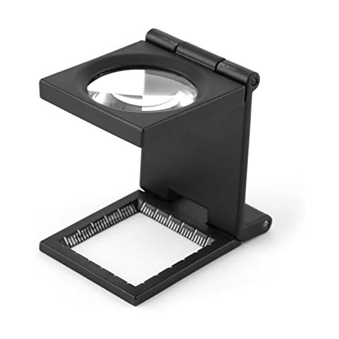 Yosoo 10X 28mm Mini Three-Folding 10X Magnifier Zinc Alloy Magnifier Magnifying Glass with Scale for Textile Optical Jewelry Tool Cover