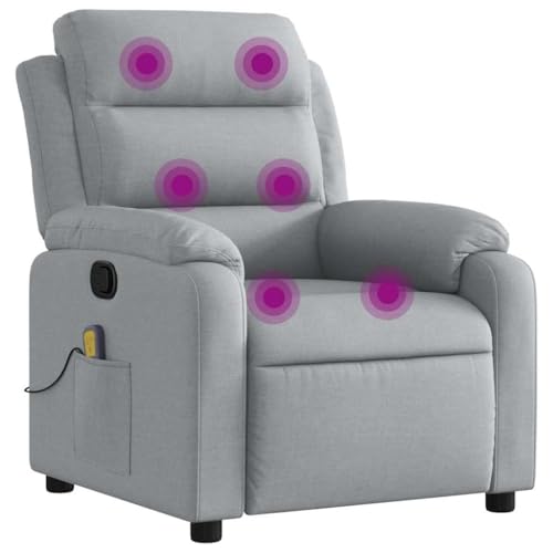 Sillón reclinable masaje Gris claro miniatura 1