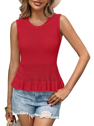 Image of Saodimallsu Womens Crochet Tank Top Sweater Vest