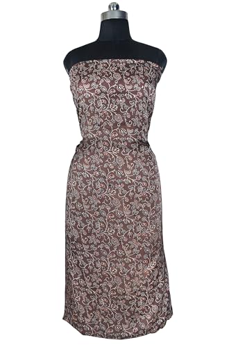 Image of Ethnics of Kutch Women's Ajrakh Modal Silk Natural Dye Hand Block Print Unstitched Kurta Fabric (For Lenght - Refer Bullet Point Below)