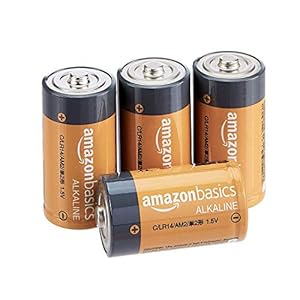Amazon Basics C Cell 1.5 Volt Everyday Alkaline Batteries – Pack of 4 (Appearance may vary)