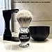 JEQUIL&CORENVEO 100% Silvertip Badger Hair Shaving Brush, Handmade Shaving Brush with Fine Resin Handle and Stainless Steel Base (Black)