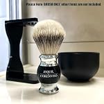 JEQUIL&CORENVEO 100% Silvertip Badger Hair Shaving Brush, Handmade Shaving Brush with Fine Resin Handle and Stainless Steel Base (Black) - Image 5