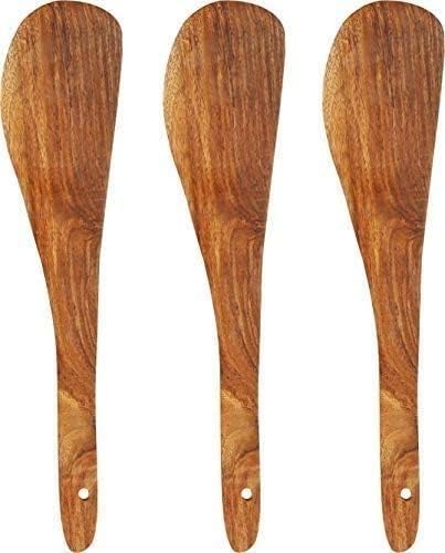 Wooden Spatula's Spoon for Dosa Handmade Ideal for Non Stick Cooking Kitchen Tools (Set of 3)