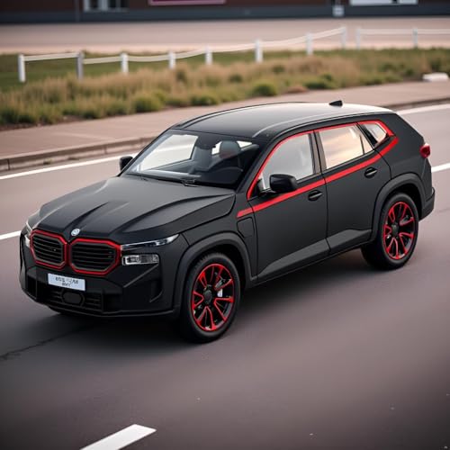 Image of Exclusive Alloy Metal Pull Back Die-Cast Car Diecast Metal Pullback Toy Car with Openable 6 Doors,Light Music Boys Gifts Toys (1:24 B.M.W XM SUV-Black Color)