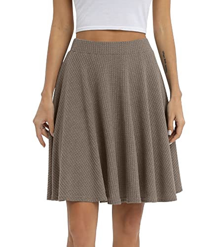Niloufo Womens Winter Skirts Womens Novelty Skirts Women's Skirts Knee Length(B:khaki, Medium) #TOP22