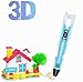 Bolígrafo 3D, con control de velocidad de temperatura, impresora 3D, con pantalla LED, regalo para estudiantes de educación, color azul