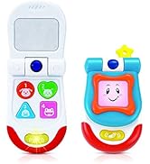 Baby Toy Flip Phone – 4 Interactive Sound and Music Buttons Plus Realistic Ringtone – Includes a ...