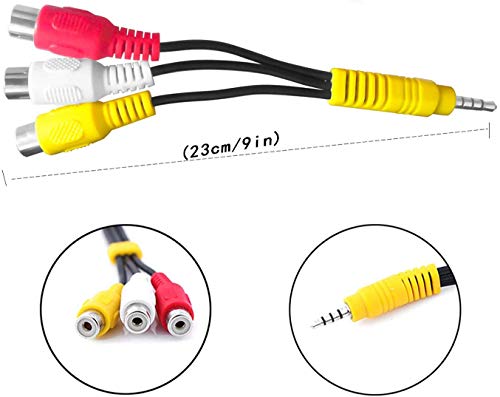 SNLLMZI AV Adapter, Video AV Component Adapter Cable Replacement for TCL TV, 3 RCA to AV Input Adapter - 23CM/9in