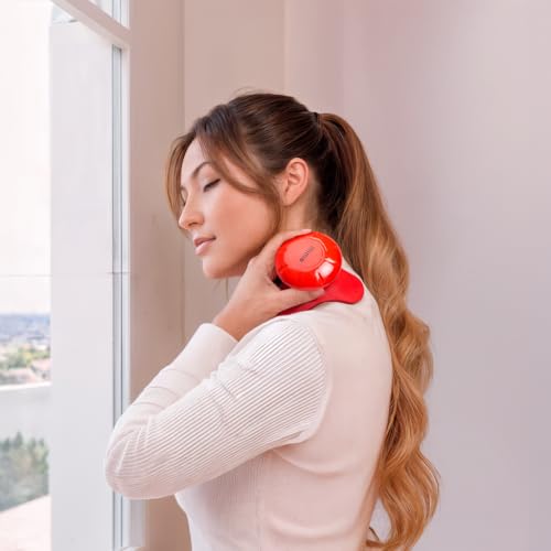GLOBAL RELAX® | BONNO Masajeador corporal vibratorio | Rojo | Masaje Shiatsu anticelulítico I Zonas reflejas I Acupresión | Ergonómico | Resistente al agua | Peso ligero