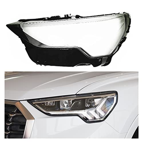 JIUTAI Auto Anteriore Fari Copertura Vetro Trasparente Copertura del Faro Anteriore per Auto per Audi Q3 2019 2020 Transparent Lens Shell (Colore : Sinistra)