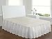 FRESH IDEAS Ideas Ruffled Eyelet Bed Skirt Dust Ruffle with Gathered Styling and Embroidered Details, 18