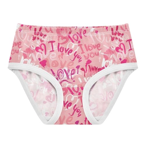 Little Girl Underwear Toddler Panties Kids Undies Love Graffiti Soft Cotton Briefs 2T-8Y