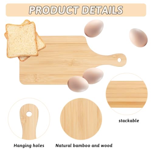 Set de 20 tablas de cortar mini con mango de bambú 11x5 pulgadas miniatura 3