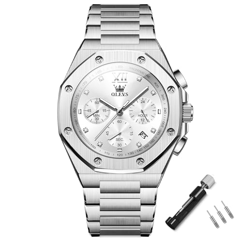 Olevs ���p�` �r���v �����Y �V���o�[ �l�C �h�� �A�i���O�N�I�[�c ���Ŏ��v �h���X�r�W�l�X �I�V���� �X�e�����X�|�����Y���v���t �V���v�� �傫�������� �r�� �v�N���m�O���t�j���p�����E�H�b�` �v���[���g�AWatch for Men