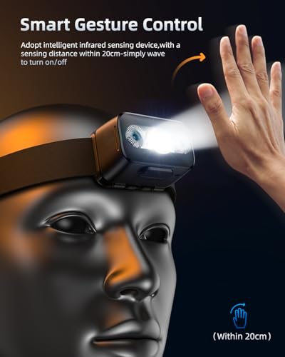 Image of Philips 5W Rechargeable Headlamp, 1000mAh Battery, 140Tilt & Smart Gesture Control, Super Bright LED Light for Camping, Hiking, Fishing, Cycling