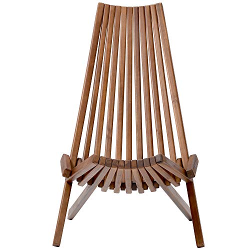 Knocbel Folding Chair, Wooden Low Profile Lounge Chair, Outdoor Patio For Solid Acacia Wood Porch Deck Lawn Garden Adirondark Chairs thumb #5