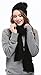 Bienvenu Women Fashion Winter Warm Knitted Scarf and Hat Set Skullcaps,Black
