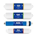 Express Water – Countertop Reverse Osmosis System Filter Set – 4 Replacement Filters – 1?4” Quick Connect Filter Cartridges – Sediment and Carbon Filters – 100 GDP RO Membrane – 6 Month Filter Set