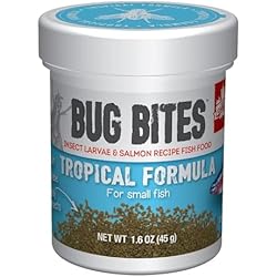 1 of Fluval Bug Bites Tropical Fish Food, Small Granules for Small to Medium Sized Fish, 1.6 oz., A6577