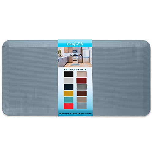 ComfiLife Anti Fatigue Floor Mat – 3/4 Inch Thick Perfect Kitchen Mat, Standing Desk Mat – Comfort at Home, Office, Garage – Durable – Stain Resistant – Non-Slip Bottom (20" x 39", Denim)
