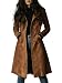 utcoco Langer Damen-Trenchcoat aus Wildleder, einreihig, mit Tasche, Braun, XX-Large