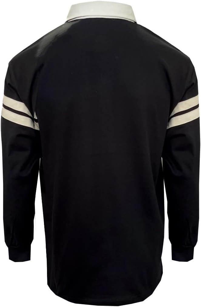 Guinness Rugby Shirt for Men Ireland Long Sleeve Black Harp Tape
