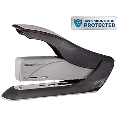 Bostitch Office 60 Sheet Heavy Duty Stapler - Two Fingers, No Effort, Spring Powered Stapler - Gray (1200)