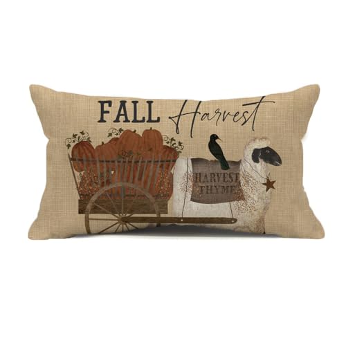 KACOPOL Thanksgiving Day Harvest Throw Pillow Covers 12x20 inch Vintage