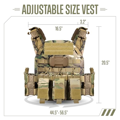 Image of GFIRE Tactical Vest, Quick Release Lightweight Breathable Vest for Training