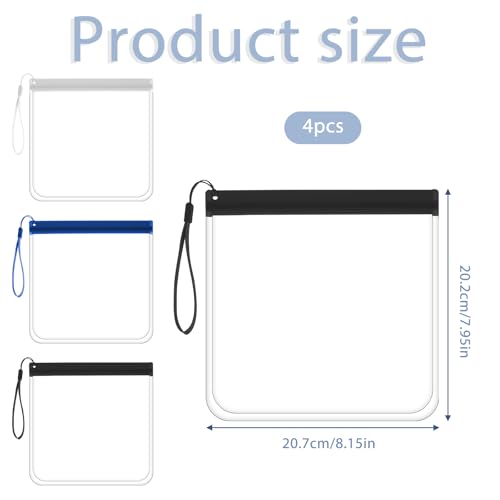 4 Pack TSA-Approved Toiletry Bag With Zipper, Plastic Clear Toiletry Bags for Traveling, Airport Airline Quart Size Travel Bags Waterproof Make up Bag for Women Storage2