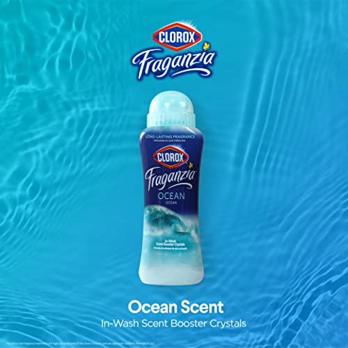 Image of Clorox Fraganzia Laundry Scent Booster Crystals in Ocean Scent - Scented In-Wash Freshener Beads for Fresh, Clean, Great Smelling Clothes and Linens, 18 Oz - 4 Pack