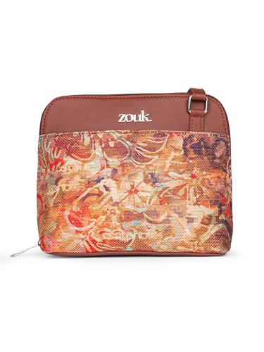 Image of ZOUK Printed Vegan Leather Out Of Office Sling Bag With Adjustable Strap For Women's Girls