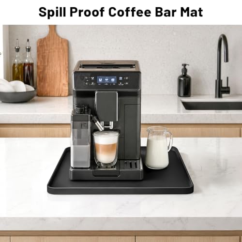 Image of NAMTSO Mini Fridge Silicone Mat, 24 inchx24 inch Floor Protector Drip Tray, Black | Waterproof & Non-Slip Water Cooler Mat, Soft Silicone Tray for Ice Maker, Humidifier & Coffee Maker, Portable AC Drip Pan