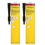Stanley 2700F High Temp Black Fireplace & Stove Sealant (1x10.1oz) – Heat Resistant Fire Caulk for Chimneys, Ovens, Grills, Wood Stoves – Non-Flammable, Fast Drying, Paintable – Cartridge, 1 Pack