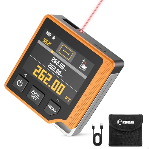 CIGMAN Telemetro Laser Digitale 3 in 1 80M, Misuratore di Distanza con LCD Retroilluminato, Bolla Elettronica,Goniometro...