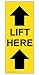 ComplianceSigns.com Lift Here (with Up Arrows) Safety Label Decal, 5x2 inch 4-Pack Vinyl for Industrial Notices