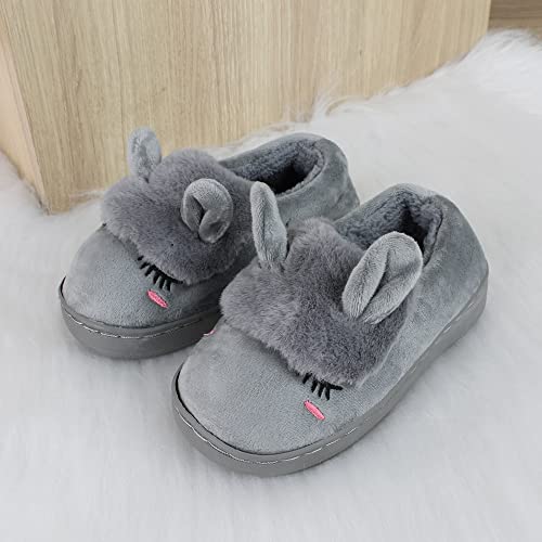 Pantufa De Casa Menino Menina Infantil Bebê Pelúcia Confortável (Br20-21（14cm）, Cinza)